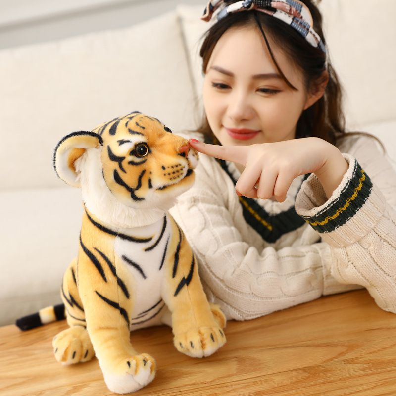 Lifelike Cute Cartoon Tiger Plush Toy Stuffed Cuddle Dolls Kids Playing Gift