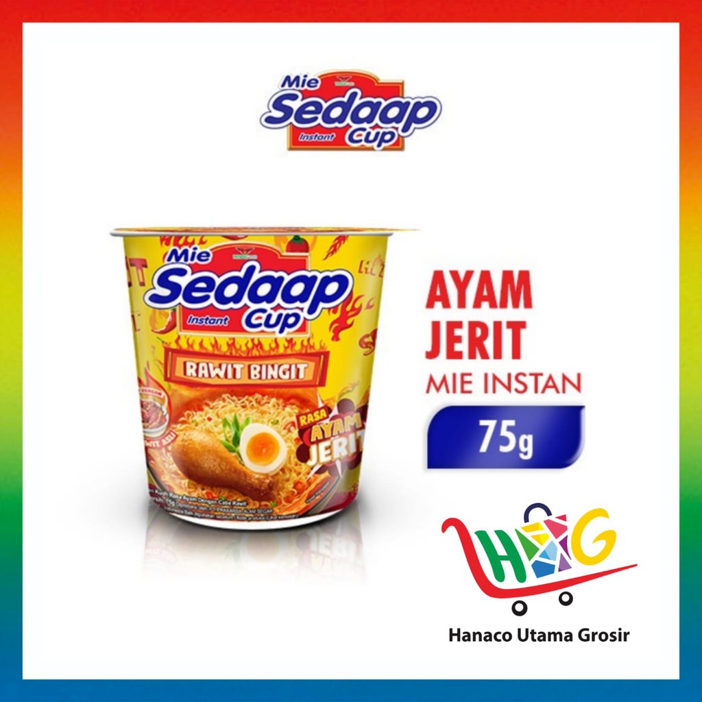 Mie Sedaap Cup Mi Kuah Rasa Ayam Jerit Rawit 75gr