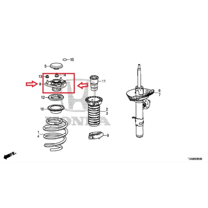 support shock breaker shok breker shockbreker mounting shockbreaker bantalan shock depan accord cr2 accord  2013 2014 2015 2016 2017 2018 51670-T3V-A01