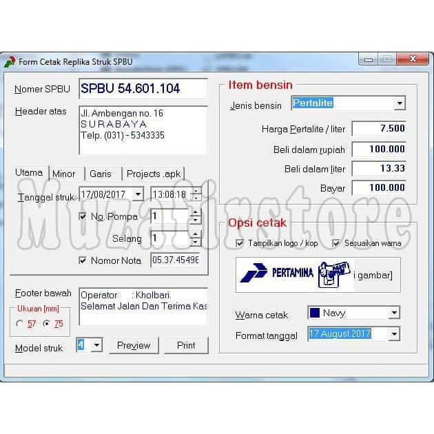 Software Struk SPBU Full Version / Program Struk Bensin SPBU Shopee