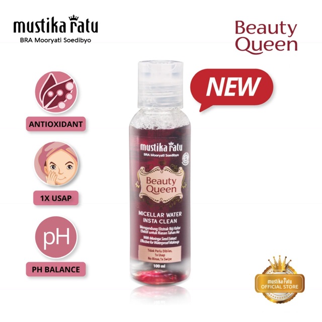 Mustika ratu beauty queen micellar water insta clean make up remover pembersih makeup wajah toner