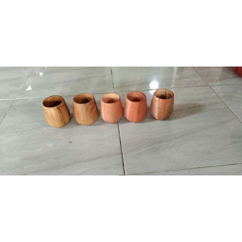 Gelas Kayu Mahoni / Cangkir Kayu / Gelas Kayu Multifungsi