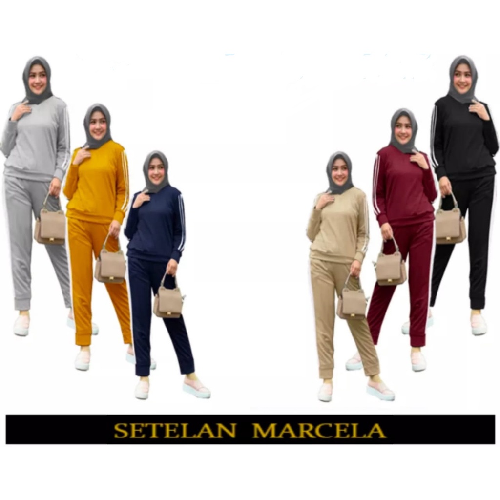 SS MARCELA (XL-XXL-3XL) 66169 - 69106 - 7298 SETELAN MARCELA Pakaian Olahraga Wanita ,baju senam, ba