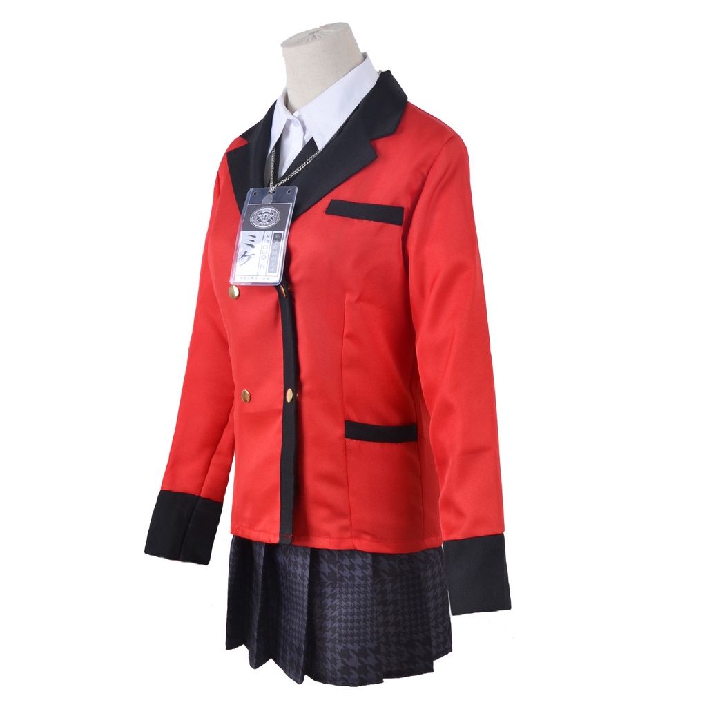 【Wetrose】Ready Stock Kakegurui Cosplay Yumeko Jabami Kirai Saotome Mary Meari Runa Amine Costume Kostum Seifuku Baju Clothes Full Set, Wig