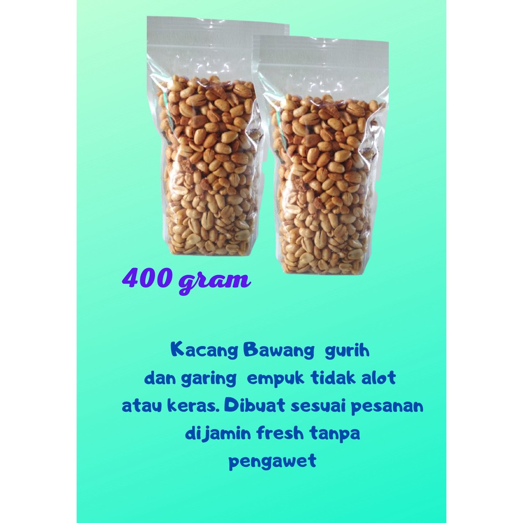 

Promo Kacang Bawang Renyah dan Garing 400 gr Makanan Ringan Bogor
