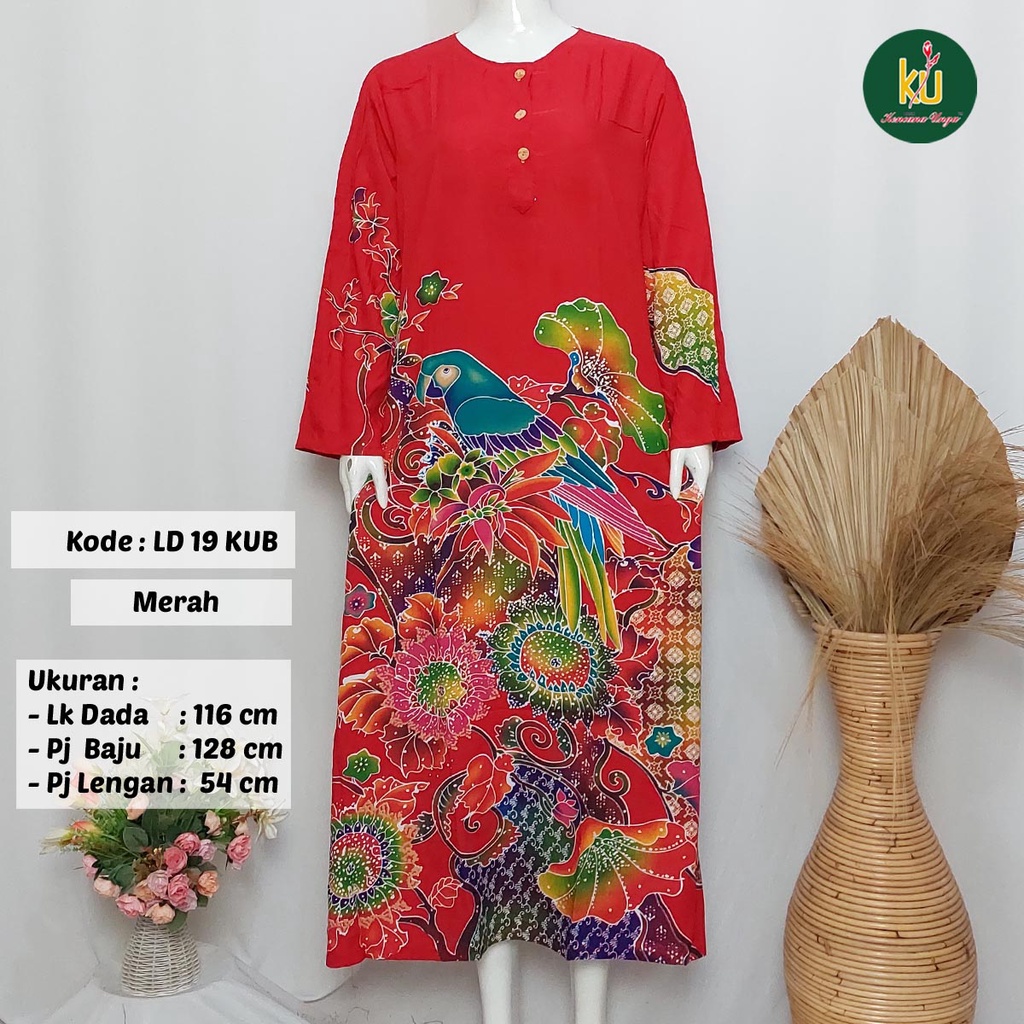 COD LD 20 KUB | DASTER PANJANG KENCANA UNGU ASLI LABEL BIRU | LongDress Wanita Lengan Panjang Busui ini-Merah C