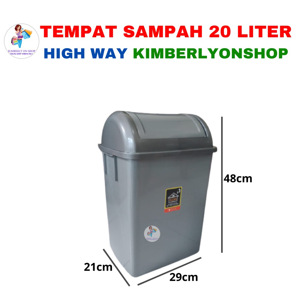 Kimberlyonshop Tempat Sampah 20 Liter Tutup Goyang