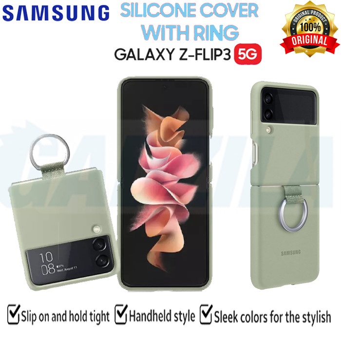 Samsung Soft Case Z Flip 3 Flip3 Original Silicone Samsung Cover With Ring