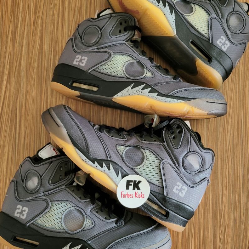 Air Jordan 5 Retro Off Whife Black || off-white off white black sail og
