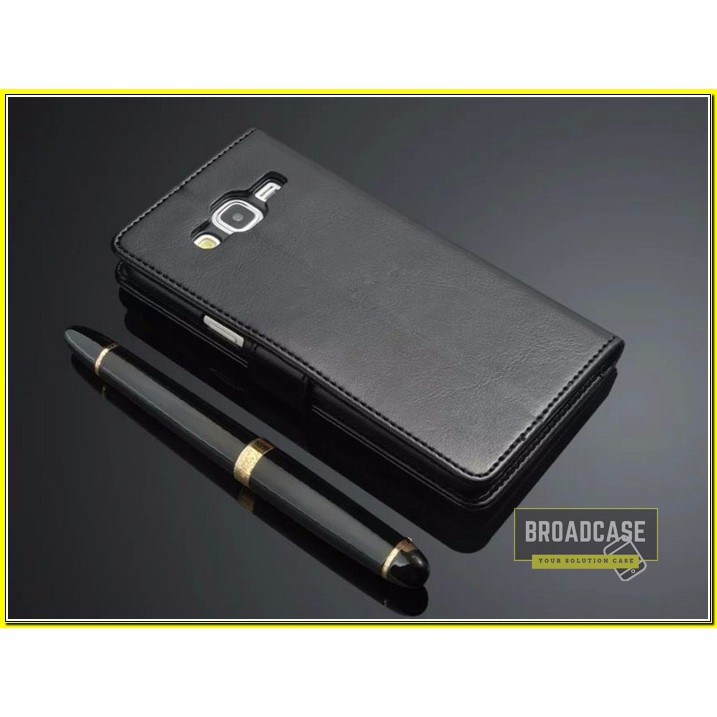 LEATHER FLIP COVER WALLET SAMSUNG A5 / SAMSUNG J5 / SAMSUNG J7 2015 CASE / SOFTCASE / CASING HP