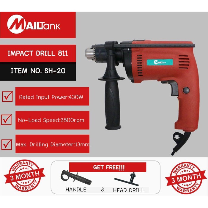 MAILTANK SH - 20 Impact Drill MAILTANK Mesin Bor Tangan listrik 220Volt electric drill 430Watt Termurah