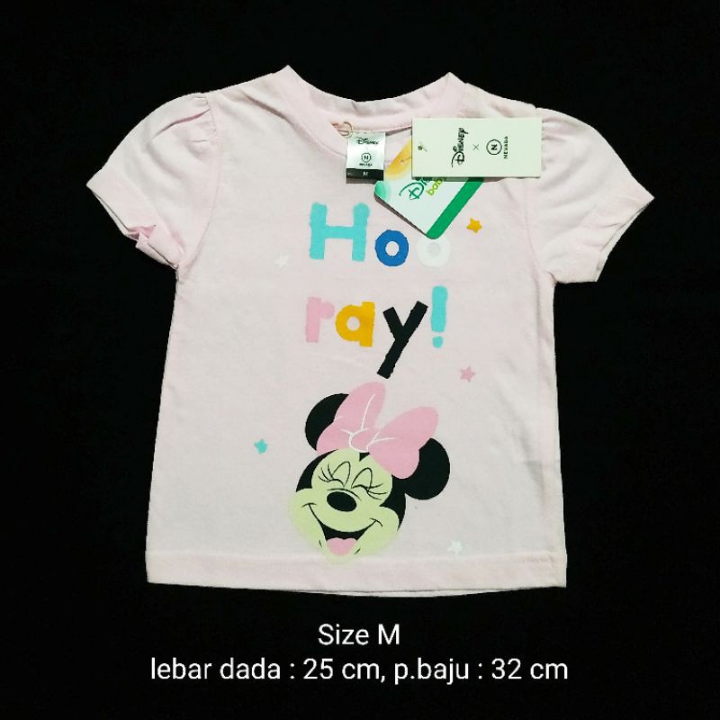 Disney Nevada Kaos Anak Branded Bayi Cewek 6m - 9m "Minnie Hooray"