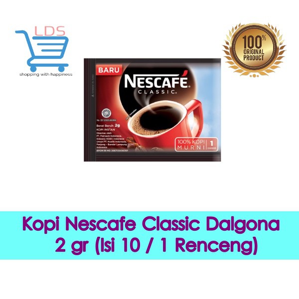 

NESCAFE CLASSIC DALGONA ROBUSTA LAMPUNG KOPI MURNI 2 GRAM [10 SACHET]