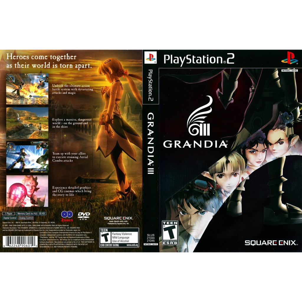 Kaset Ps2 Game Grandia III 2 Disc