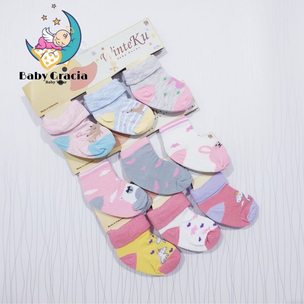 kaos kaki bayi motif lucu dan keren murah isi 3 pasang