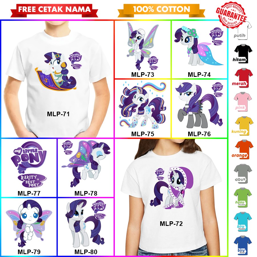 [FREE NAMA!!] Kaos Baju COUPLE  ANAK DAN DEWASA MY LITTLE PONY MLP BANYAK MOTIF