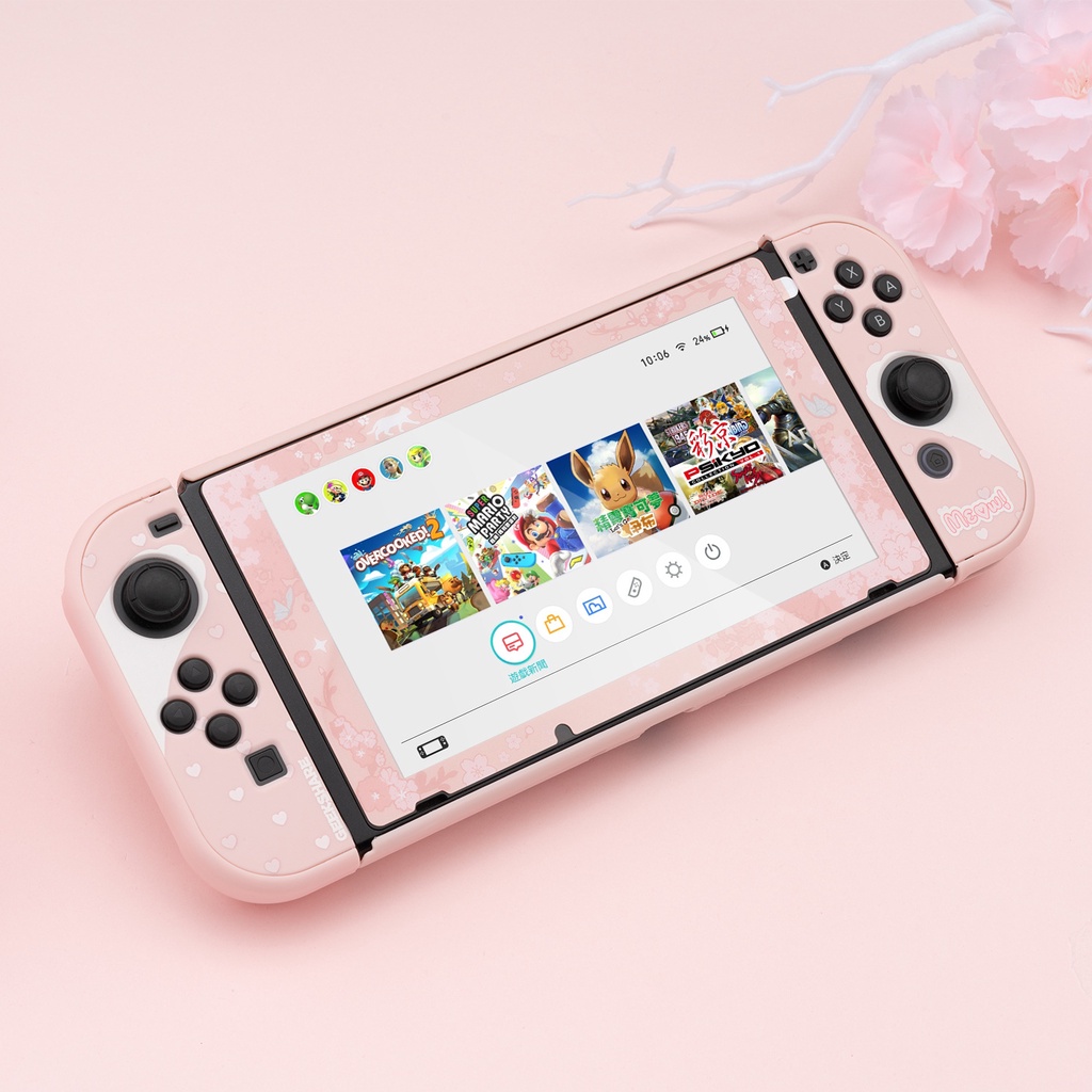 Pelindung Layar tempered Glass Motif Kucing / Kue / leopard Untuk Nintendo switch