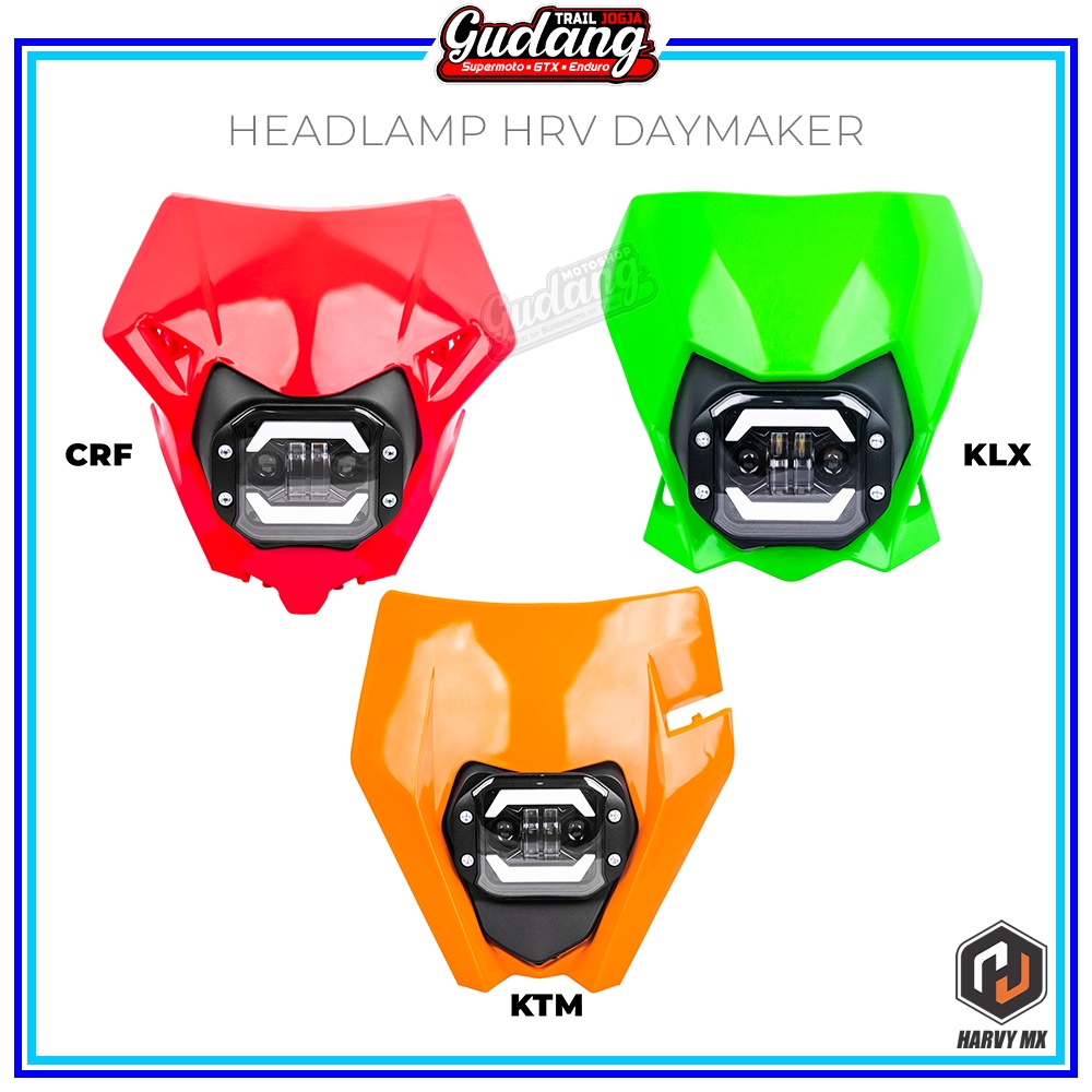 Headlamp Reflektor Daymaker Lampu Depan LED HRV Supermoto KLX BIGFOOT DTRACKER CRF 150L KTM 250 2017