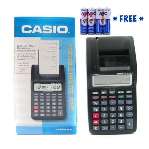 

Portable Cash Register Printing Casio HR 8TM Calculator + ABC Biru