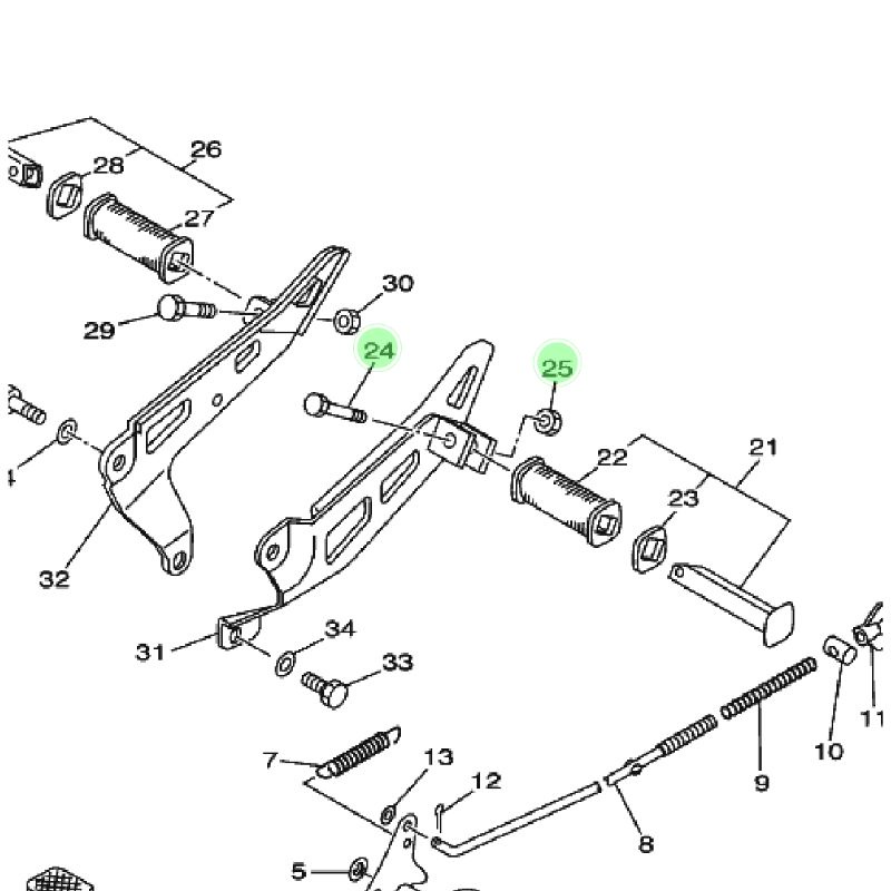 mur baut step belakang f1zr rxking ori ygp fizr fiz f1z r force rx king butstep footstep bustep foot original yamaha