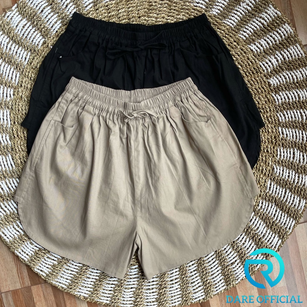 Sora Hot Pants Jumbo Bahan Twill Stretch Celana Pendek Wanita XXXXXXL Super Big Size LP 100-160 Muat