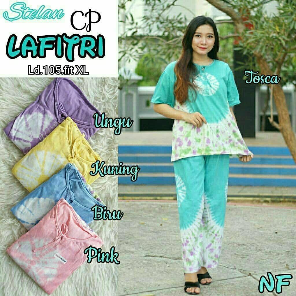 Setelan Celana Panjang - Cp Kaos Lafitri Baju Tidur Batik Lengan Pendek Fashion Piyama Wanita Murah