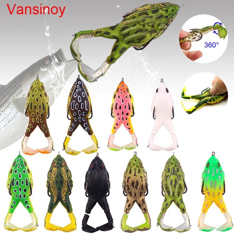Vansinoy Lure Umpan Casting  Katak  Lure  Soft Frog Dengan Kaki Berputar  Umpan Pancing Permukaan