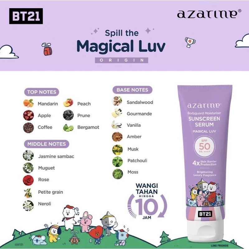 Bodyguard Moisturizer Sunscreen Serum - AZARINE X BT21 100ML