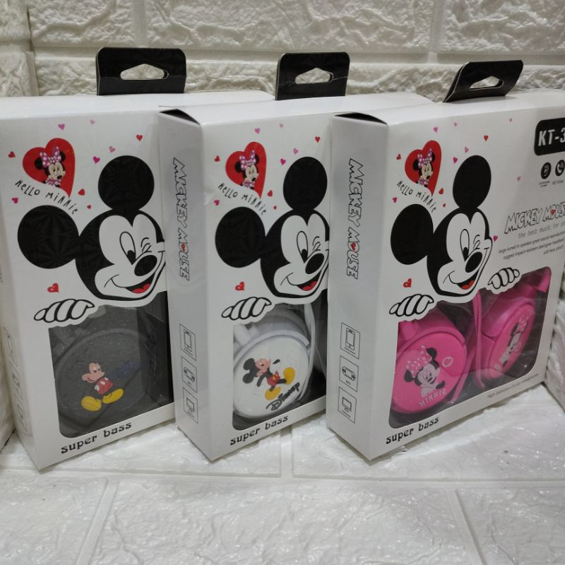 Headphone/headset MICKEY MOUSE gaming headset/hf bando super bass karakter disney