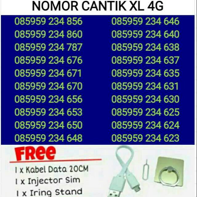 BUY 1 GET 1 FREE OBRAL SERI 5959 234 Kartu Perdana Nomor Cantik XL 4G