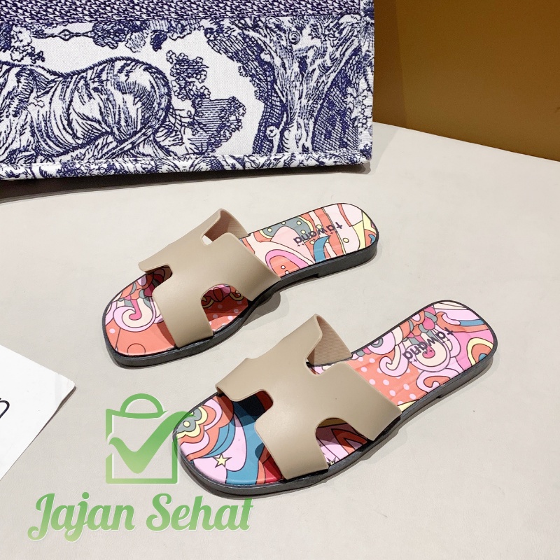 Sandal Tawana Women Slip On Sendal Slop Abstract Wanita 2022-1