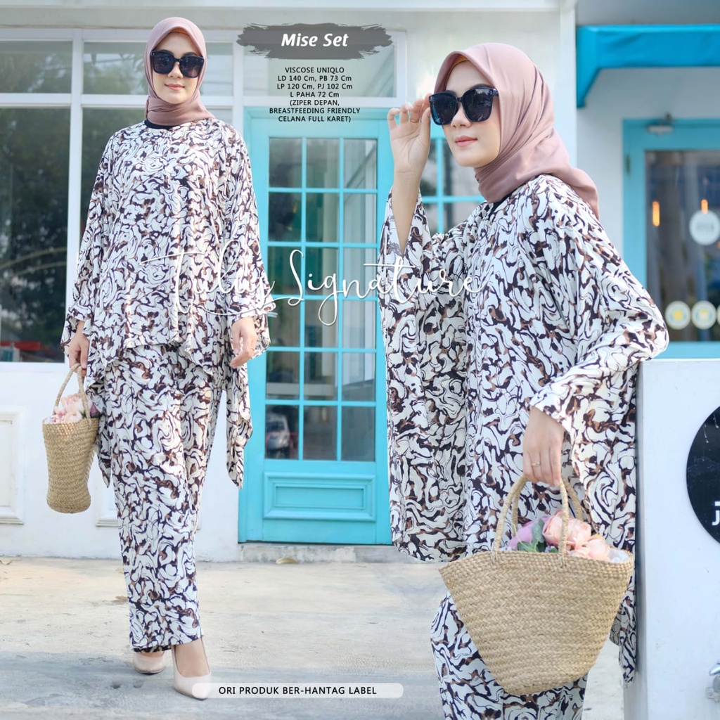 SETELAN WANITA BUSUI FRIENDLY ZIPPER DEPAN BAHAN VISCOSE UNIQLO ~ MISE SET ORIGINAL TULUS SIGNATURE 