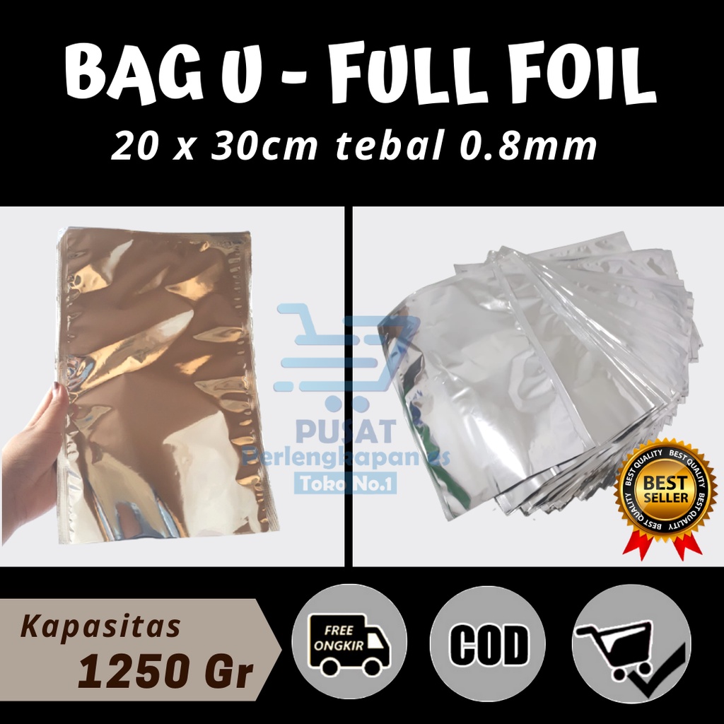 

KEMASAN FOIL METALIZED 20X30CM ISI 50PCS HARGA GROSIR - KEMASAN KERUPUK KERIPIK BISA CUSTOM - ALUMUNIUM FOIL SACHET