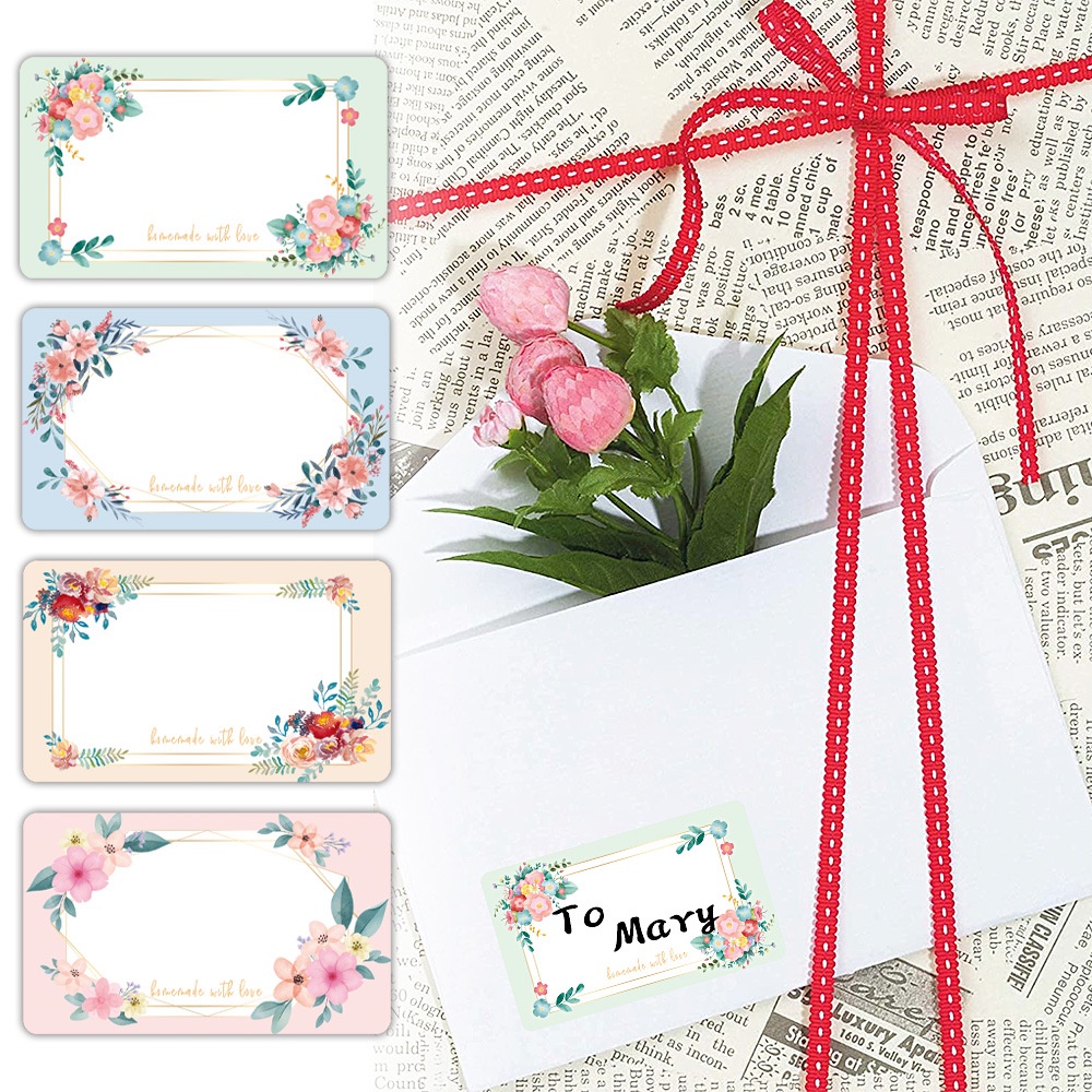 

50pcs Pretty Flower Label Book Cover Label Bottle Label Packing Packing