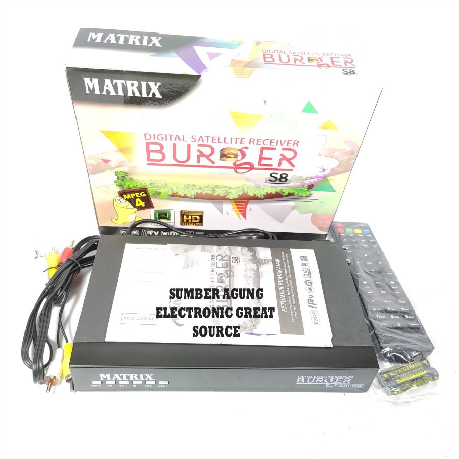 Receiver Parabola Matrix S8 Digital Satellite Receiver Burger HD MPEG4