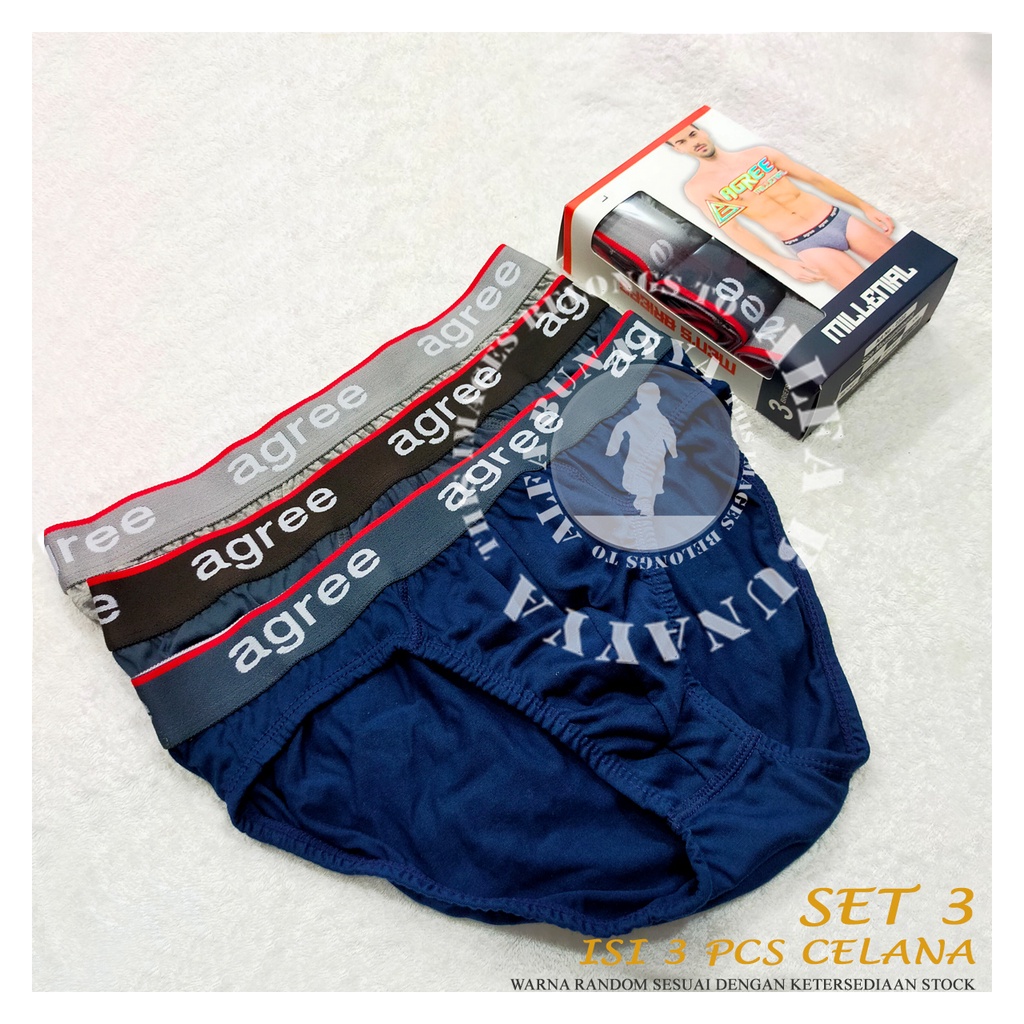 3 Pcs Celana Dalam Pria AGREE SPORT CD Underwear Pakaian Dalam AB2E-AGS-JE