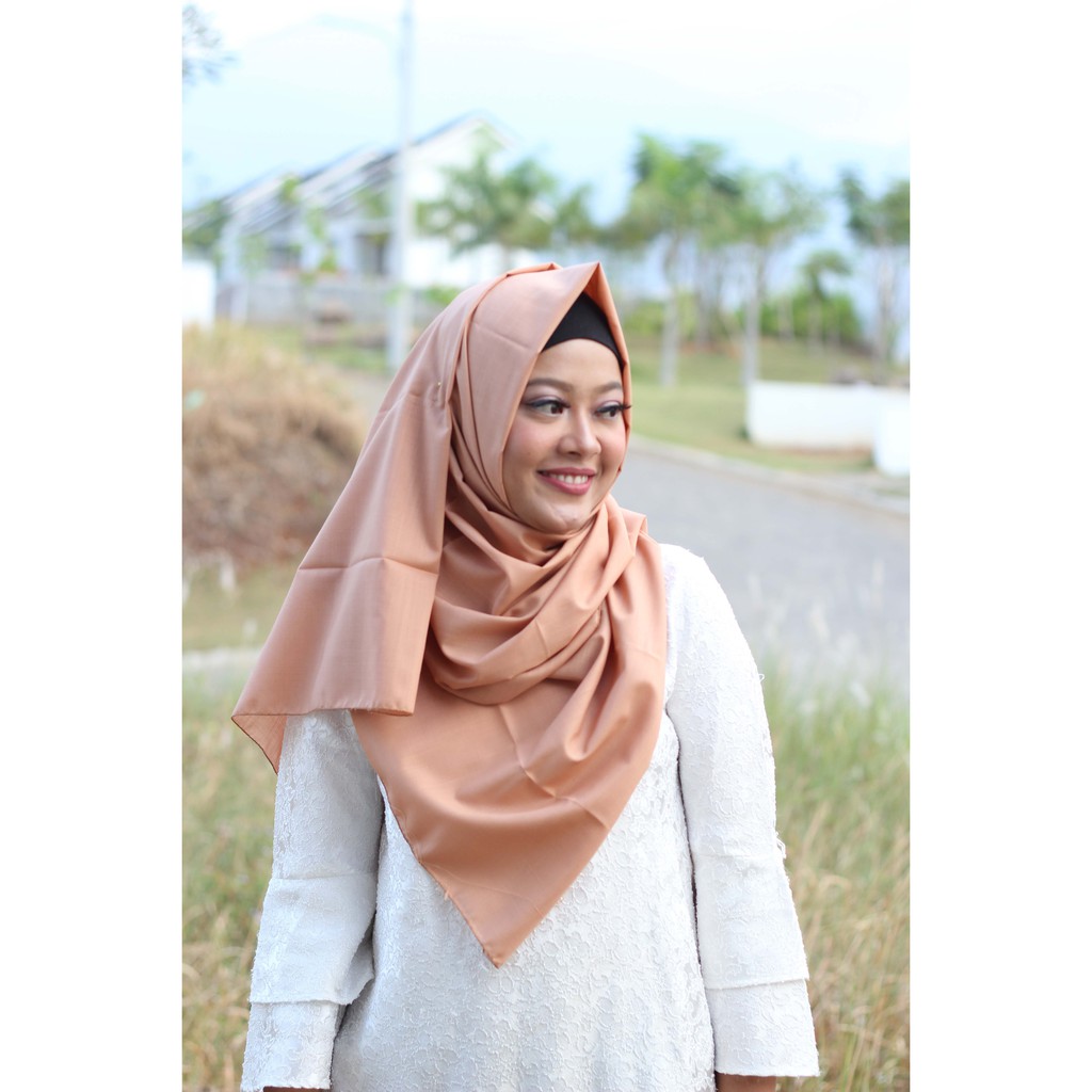 Jilbab Polos Warna Coklat Pramuka Pashmina panjang