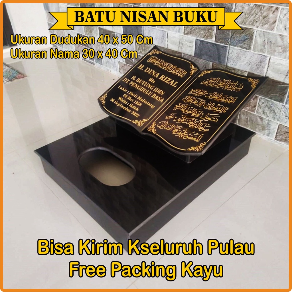 BATU NISAN BUKU + DUDUKAN 40X50