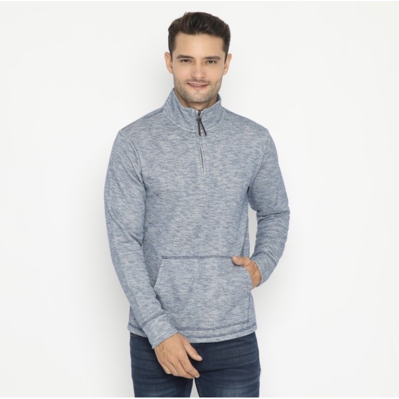 Sweater Mock Neck Blue Original