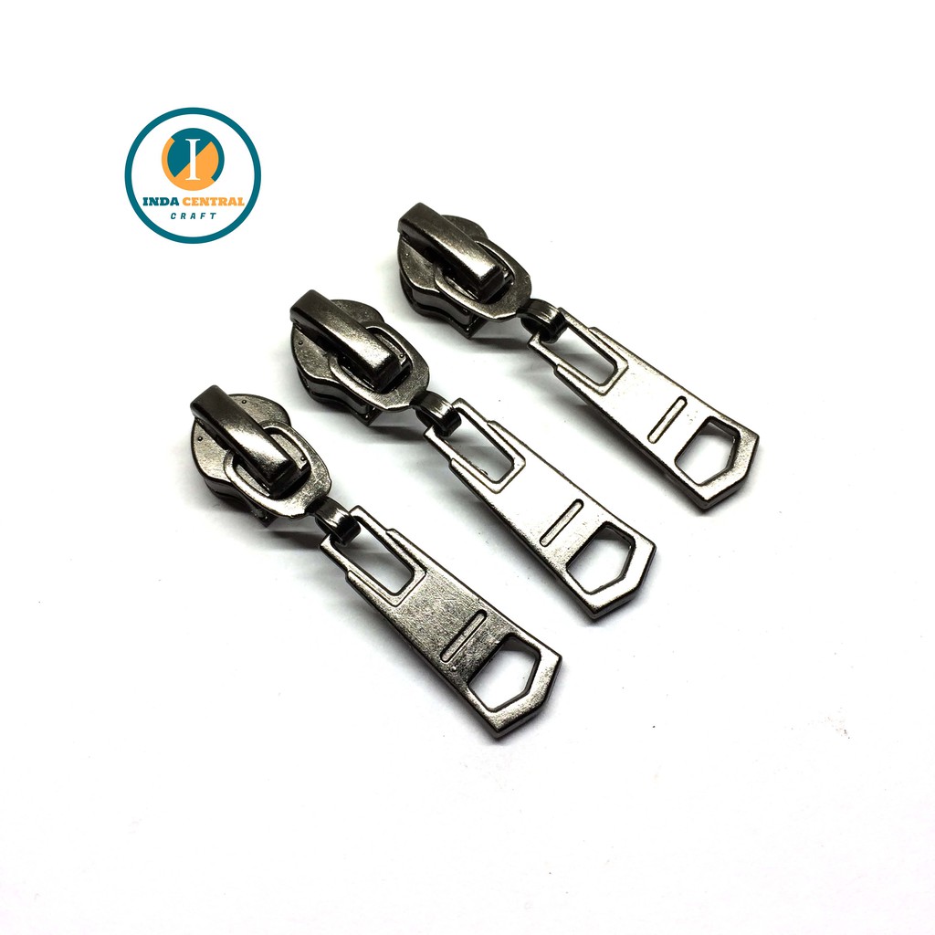 KEPALA RESLETING ZIPPER TAS COIL NO 5 BLACK NIKEL