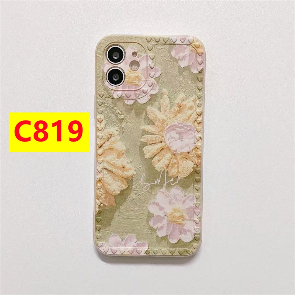 Flower Love Frame Soft Case OPPO A16 A15 A15S A55 A54 A74 A93 A94 4G A9 A5 A31 2020 A52 A92 A5S A7 A12 A12E A11K A3S Realme C1 Reno 4F 5F F17 F19 F9 Pro Lite-C819