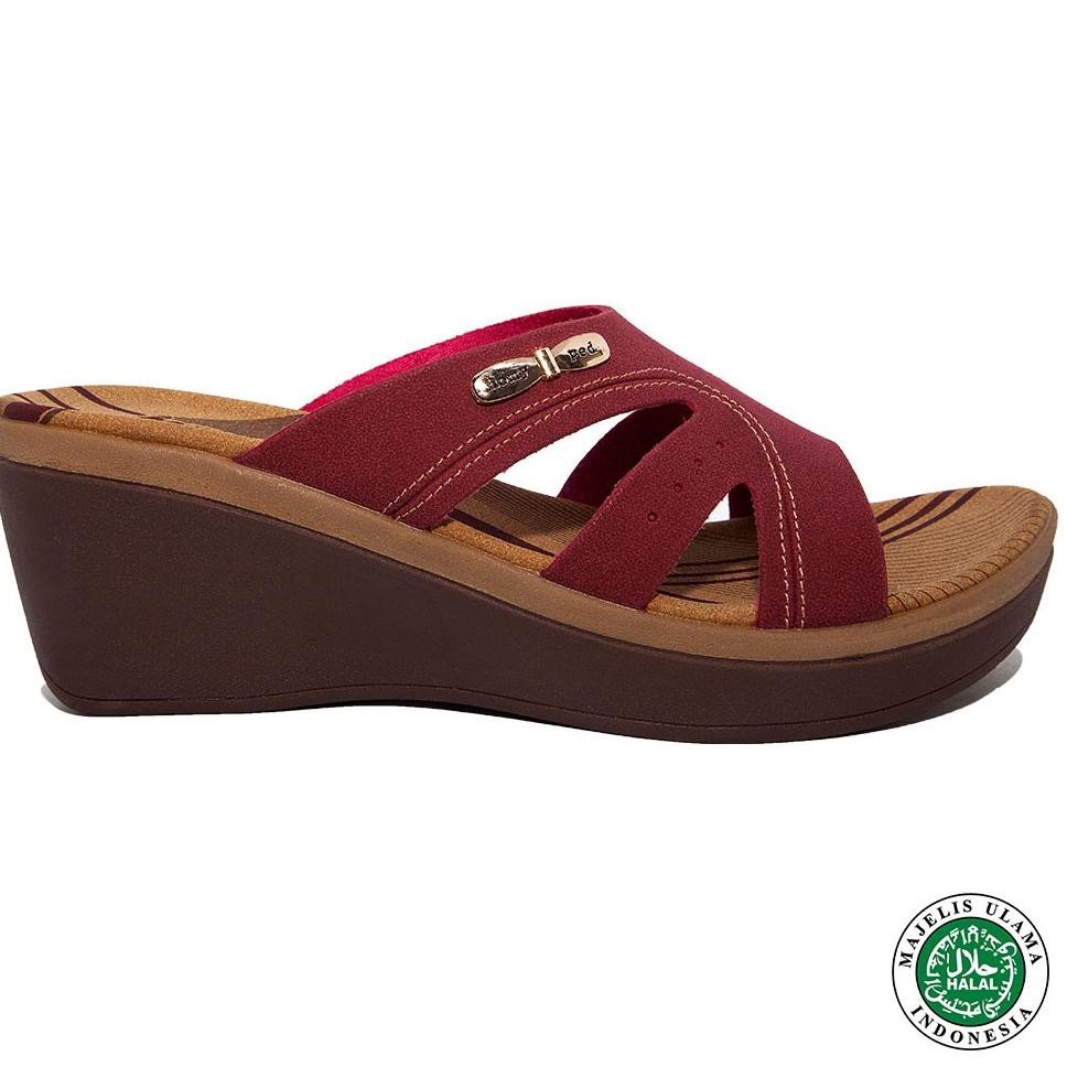 Jual Murah Homyped  Carlise N76 Sandal  Wedges  Wanita  Marun 