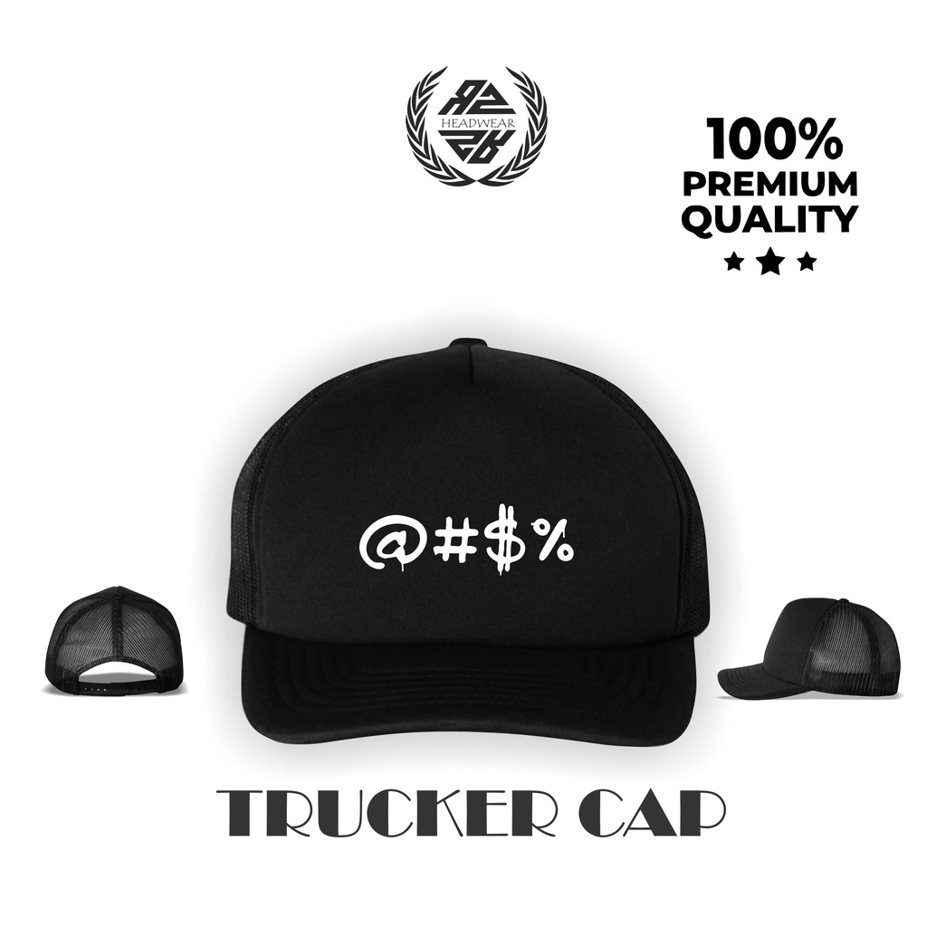 Topi Pria Jaring Trucker Hitam Original Custom Topi Trucker Motif Sablon Simbol