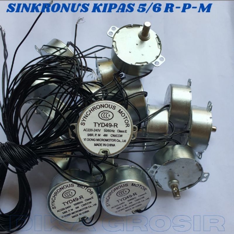 sinkronus kipas angin penggerak kanan kiri 5/6rpm lambat