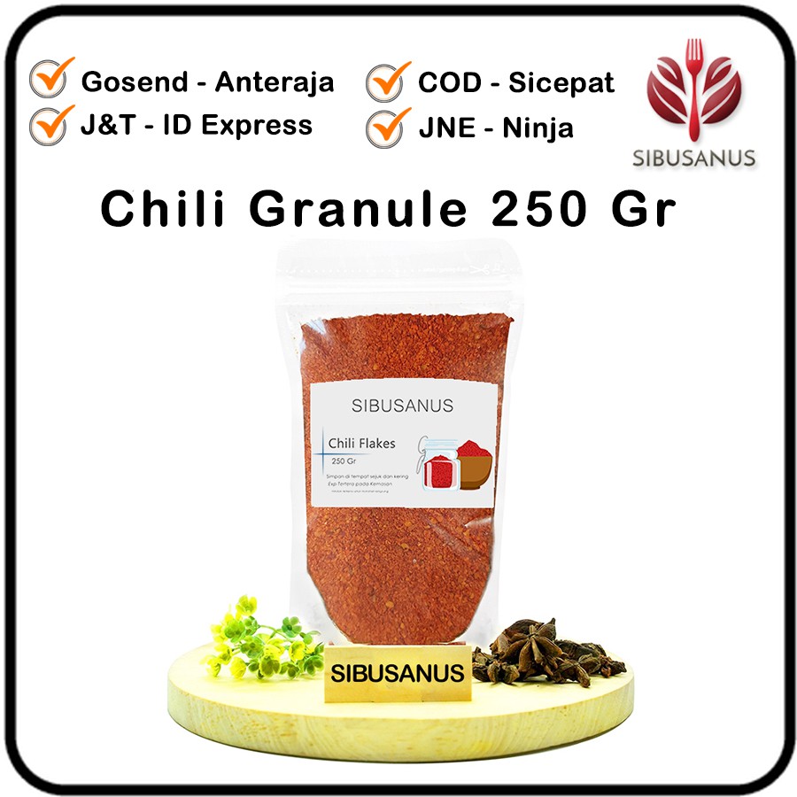 

Cabe Bubuk Kasar Chili Granule Chili Flake Cabai Bubuk Besar 250gr