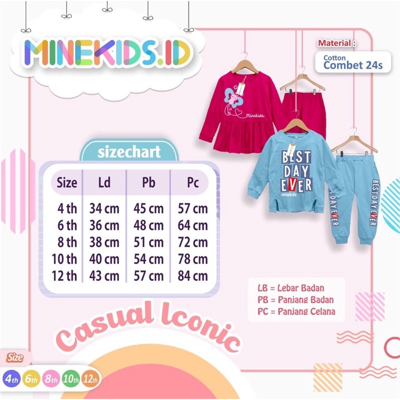 Setelan Anak Casual Iconic Minekids Set Casual