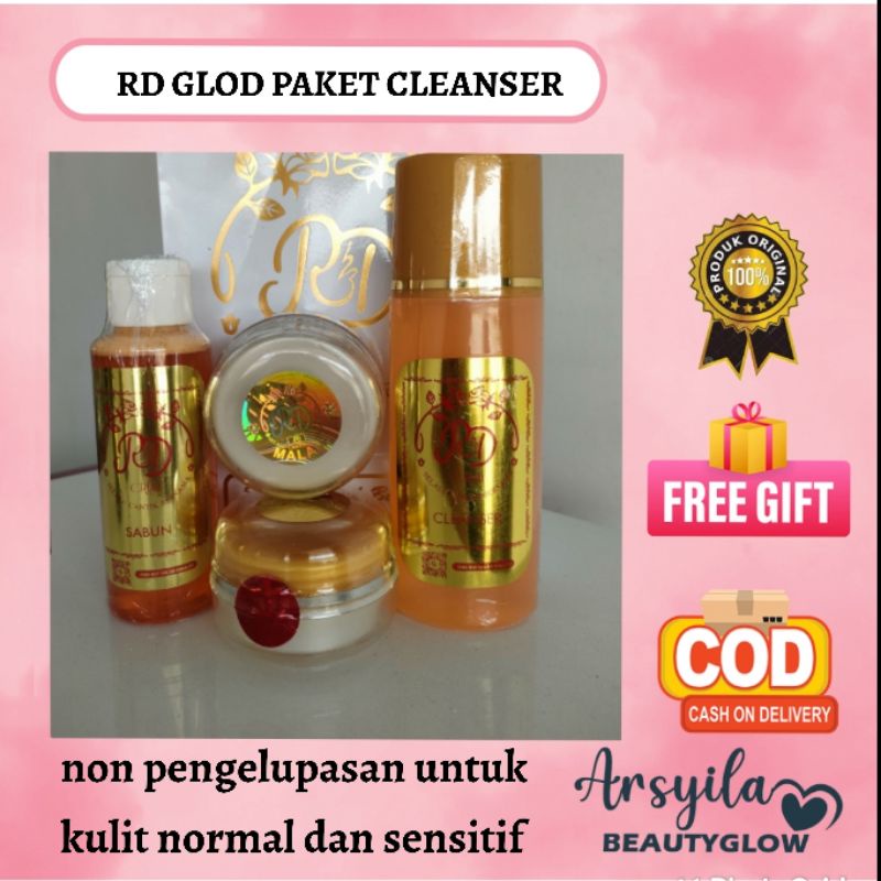 RD GOLD PAKET CLEANSER / CREAM RD GOLD 30gr   / RD GOLD / RD ORI / RD RINNA DIAZELLA / RD KEMASAN LA