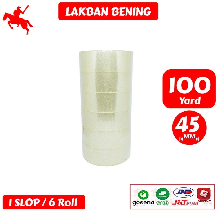 

(BISA COD) Lakban Bening KSATRIA Tape 100 Yard (1 Slop)
