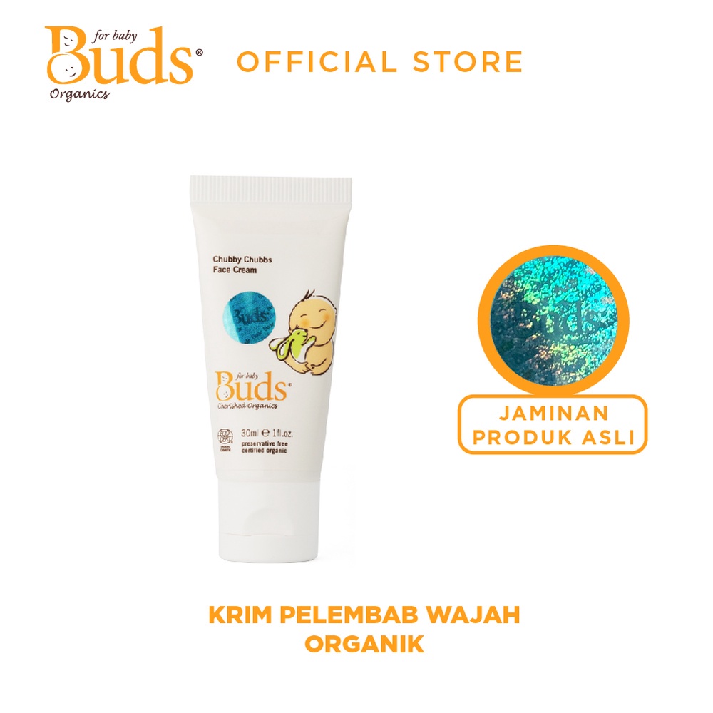 CBK - Buds Organics Chubby Chubbs Face Cream 30ml - Lotion atau Krim Pelembab Perawatan Kulit Wajah Bayi dan Anak