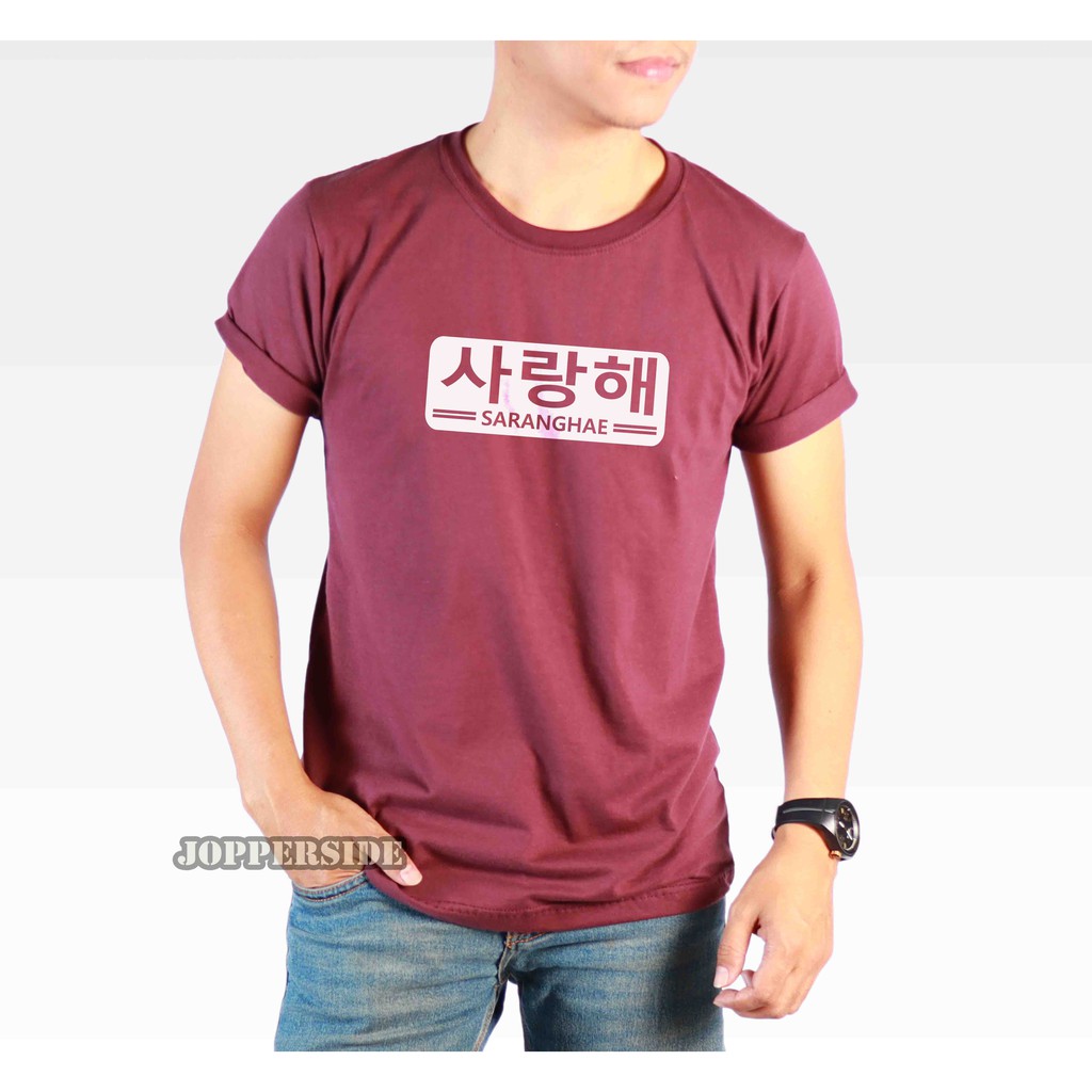 JOPPERSIDE TSHIRT KAOS DISTRO TULISAN SARANGHAE KOREA KOREAN STYLE PRIA ORIGINAL PREMIUM TS78